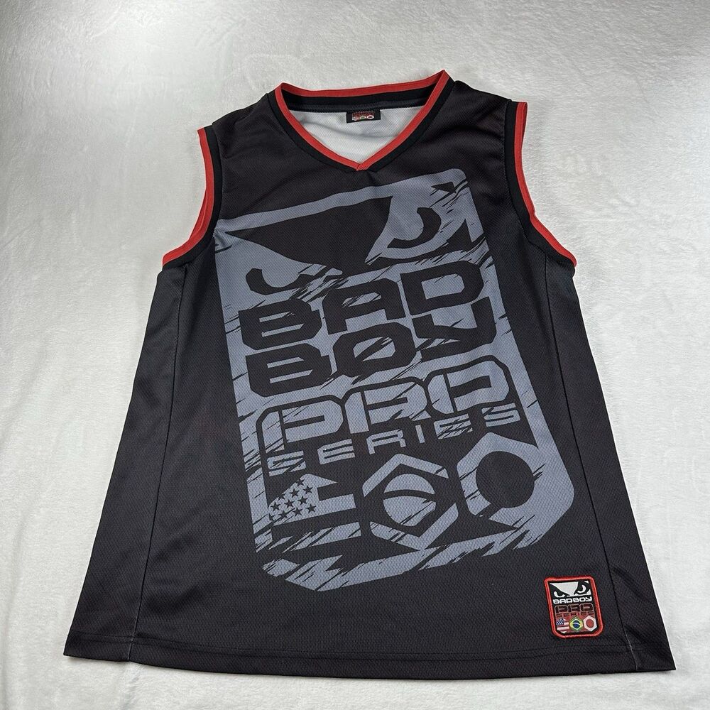 Bad Boy Pro Series Sleeveless Jersey Tank Top Mens M Black MMA Athletic Mesh